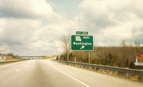 Interstate 44 East at Exit 251, Route 100 West exit (1992)